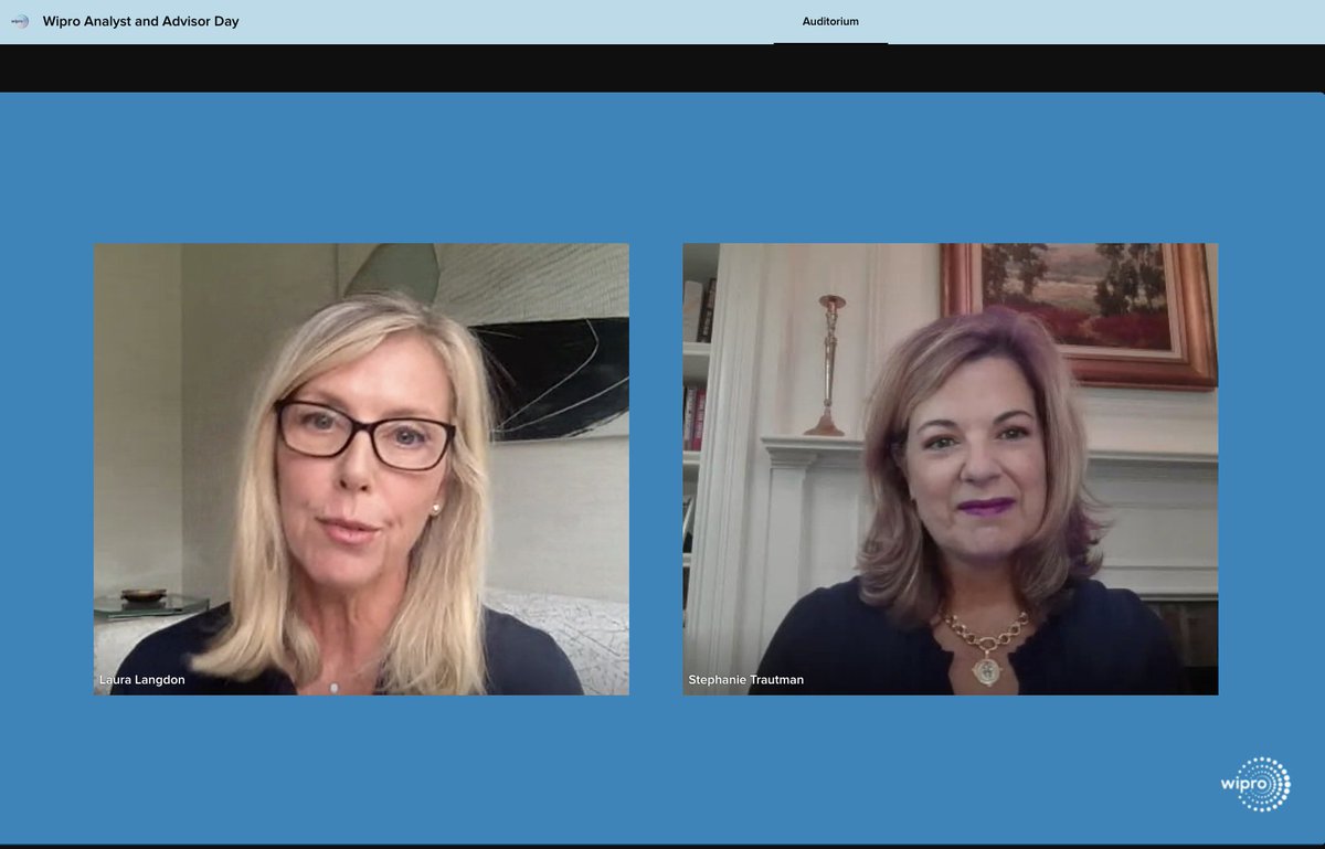 Two great women leaders <a href="/Wipro/">Wipro</a>, 
@strautmanwipro (CGO) and Laura Langdon (#CMO) via #WiproAnalystDay on Wipro's bold moment is now.