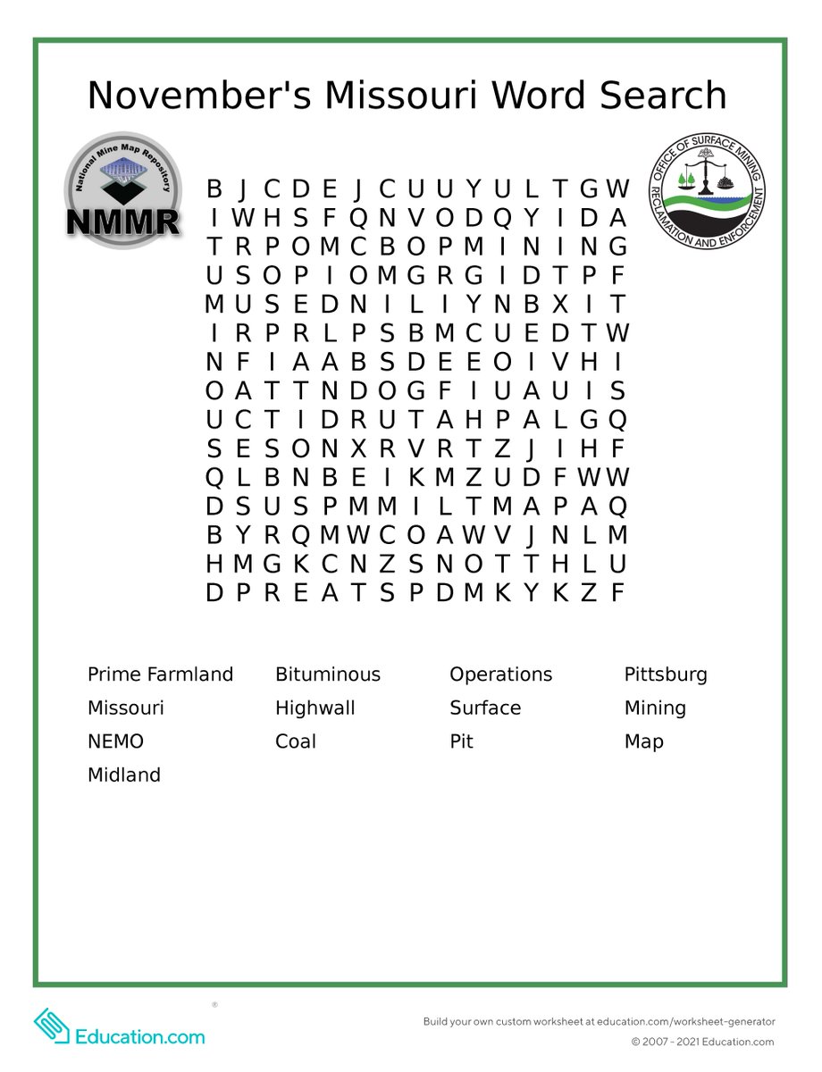 minemaps's tweet photo. Look for these words from our #Missouri project on our maps &amp; in our posts &amp; this word search!  We'll post the key later this month.  #NovemberMaps #WordSearch #PrimeFarmland

Search for all the #MOmaps in our database: https://t.co/RtdslIbSKf https://t.co/qP6ZOn0YeJ