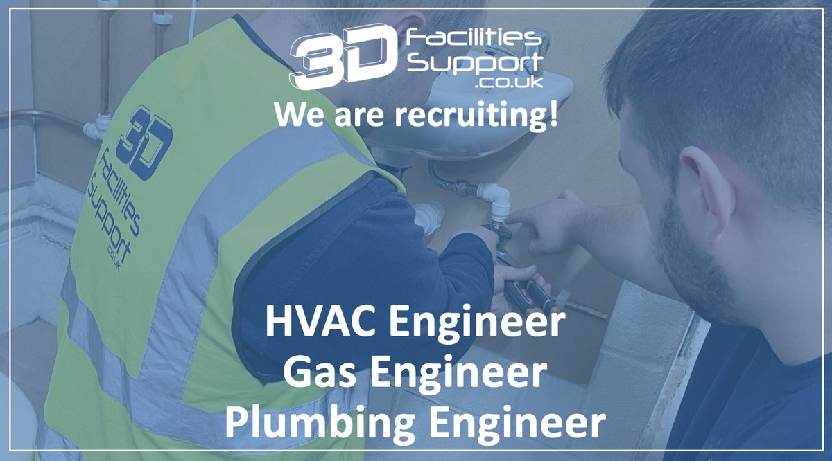 3D Facilities Support (@3d_facilities) on Twitter photo We are recruiting for engineers to join our growing team!
Roles include: HVAC Engineer, Gas Engineer and Plumbing Engineer.
Please send your CV to Recruitment@3dfacilitiessupport.co.uk
#recruitment #hiring #hvac #gas #plumbing #midlands #birmingham We are recruiting for engineers to join our growing team!
Roles include: HVAC Engineer, Gas Engineer and Plumbing Engineer.
Please send your CV to Recruitment@3dfacilitiessupport.co.uk
#recruitment #hiring #hvac #gas #plumbing #midlands #birmingham