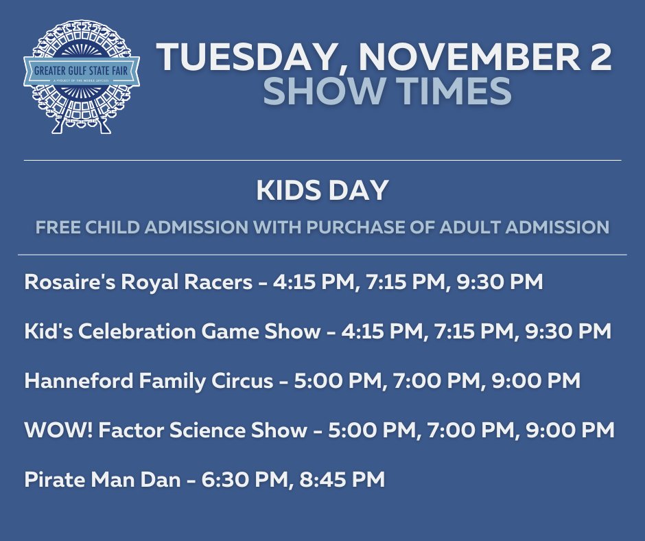 GGSFair's tweet photo. #GGSF2021 Daily Fair Schedule https://t.co/XeRbZShqsx