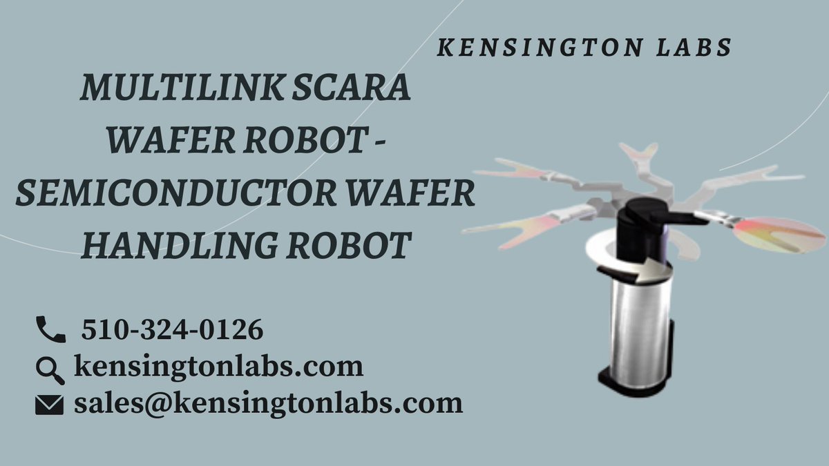 Kensington_Labs's tweet photo. Shop the highly reliable and robust MultiLink Scara wafer robot from the #KensingtonLabs. We are one of the leading suppliers of #MultiLinkSCARARobot, #WaferHandler, #PreAligners &amp; #EndEffectors. Reach us to grab the best lab equipment.  

Visit:-  https://t.co/iDq2OgODVx https://t.co/TL4aB9W28V