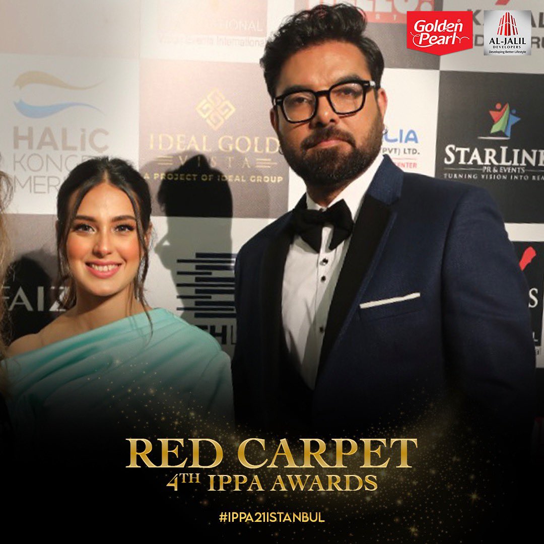 IppaDigital's tweet photo. The power couple #IrqaAziz and #YasirHussain looking absolutely beautiful together at the #RedCarpet of the 4th IPPA Awards Istanbul.
#ippa21istanbul #ippaawardsdigital #istanbul #aljalildevelopers #sensodyne #goldenpearl #goldenpearlpk #bisconni #voises #eventechdigital https://t.co/tdUXUYxrij