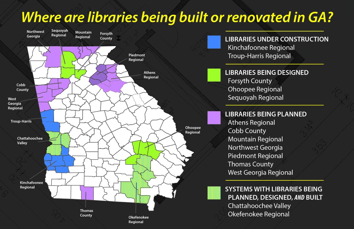 georgialibs's tweet photo. Support for library construction &amp; renovation starts with local support. 

Check out where library construction projects are happening across Georgia &amp; how public libraries have partnered with their communities. https://t.co/TvrXvFx9kD #GeorgiaLibraries  @ohoopeelibrary https://t.co/oHeLGyDIiq