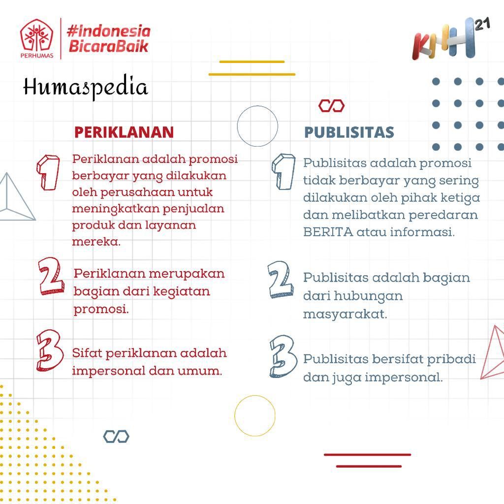 perhumasmuda's tweet photo. Hai, Sobat Humasππ»
Periklanan dan publisitas memiliki peranan yang sangat penting untuk menyampaikan informasi terkait perusahaan.
Kira-kira apa saja ya perbedaan keduanya? Yuk, simak informasi berikutπ©π»βπ»
#PERHUMAS #Humaspedia
#PERHUMASuntukIndonesia
#IndonesiaBicaraBaik https://t.co/MunGYqDYmQ
