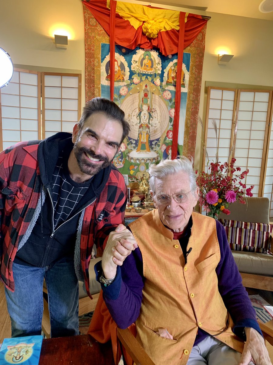ChrisJBick's tweet photo. Just had a photo shoot with Bob Thurman… Yes, Uma’s dad. #Buddhist #Menla #phoenicia https://t.co/fCz9tJDcgD