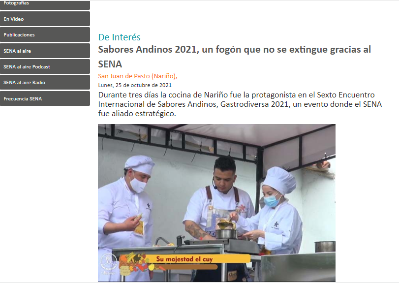 centrolope's tweet photo. 👁️‍Mira cual fue ese papel relevante de @SENANarino   @centrolope  en 🍴Gastrodiversa  2021🍴. Un evento que durante 3️⃣ días mostró lo mejor de nuestra cocina tradicional a Colombia y el Mundo.  👉🏼https://t.co/DjwB2mwXzF https://t.co/5xrZw0ihKg