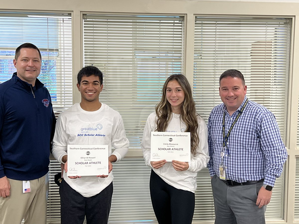 EHavenAthletics's tweet photo. East Haven Fall Scholar Athletes: Emily Mazzucco of Girls Soccer &amp; Ethar AlHawari of Boys Soccer. @eastiegsoccer @EhMens @EHHSPrincipal @GBResearch @SCCcommissioner https://t.co/Korz0gF8Mu