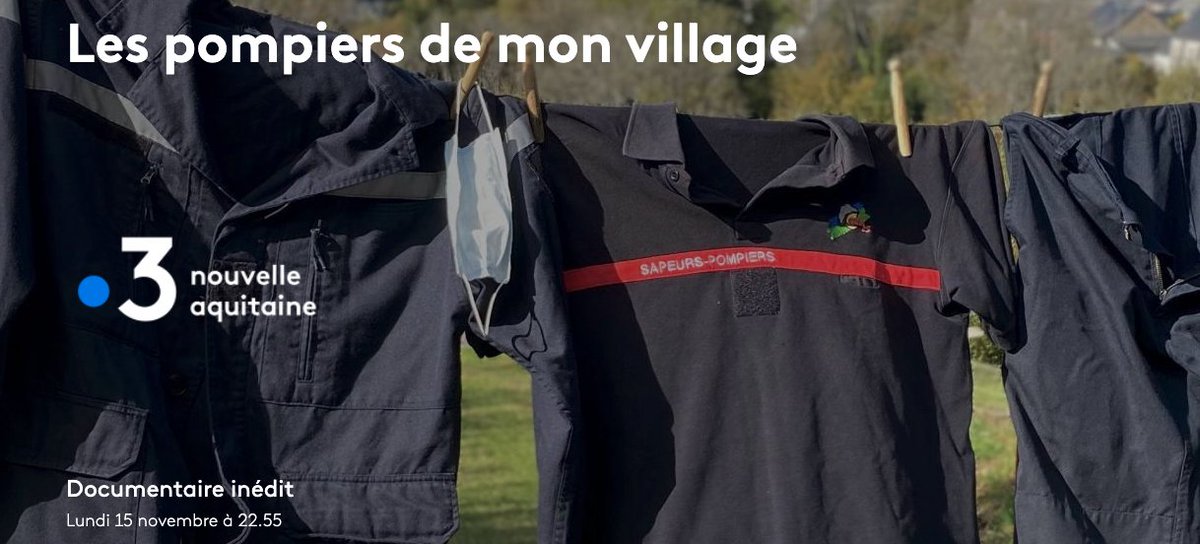 PompiersFR's tweet photo. #Documentaire | Samuel Deléron, réalisateur et sapeur-#pompier volontaire a filmé le quotidien du centre de secours de Faux-la-Montagne, son village creusois. 

RDV le lundi 15 novembre 2021 à 22h55 sur @F3Aquitaine, canal 303 de la TNT pour voir ce documentaire inédit ! https://t.co/n3Gk3vtby5