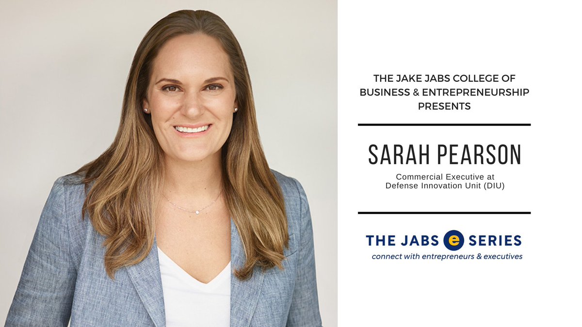 jabsbizschool's tweet photo. Sarah Pearson, with the Defense Innovation Unit, will share lessons learned through navigating a career across public &amp; private sectors this Thursday, Nov 4 at 4:30 pm in Jabs 207, on the MSU campus. This event is free and open to the public. #MontanaState https://t.co/cFE0QYa5s5 https://t.co/Rtxx1yGZyR