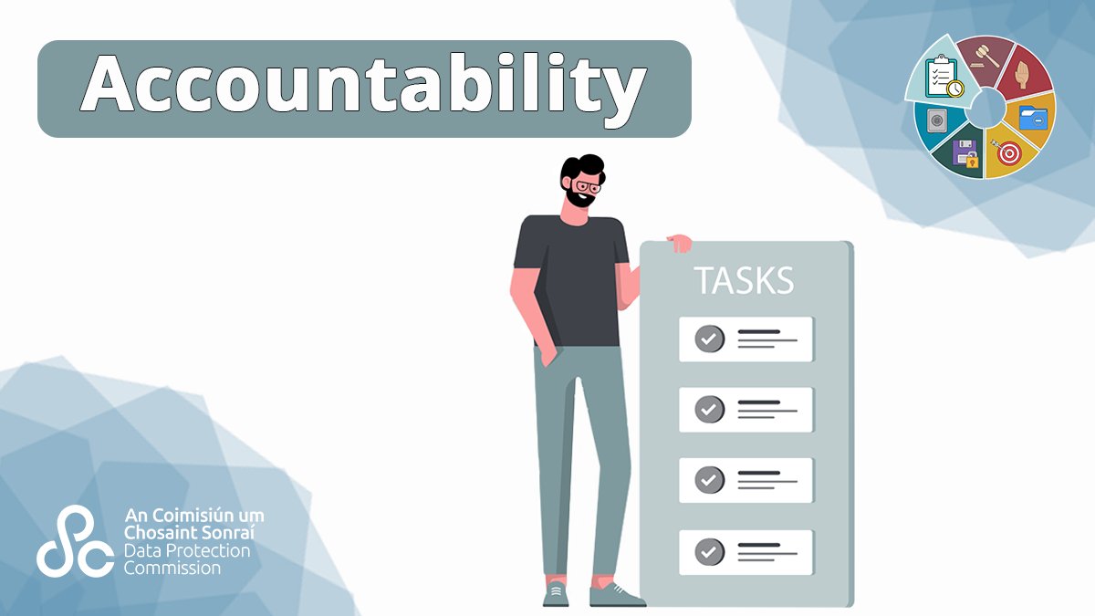 DPCIreland's tweet photo. The controller is responsible for their compliance with all of the Principles of Data Protection. Read our Guidance note to find out more about the 7 Principles of Data Protection here: https://t.co/jIc1O2KsnZ https://t.co/tBPmdD3ALl