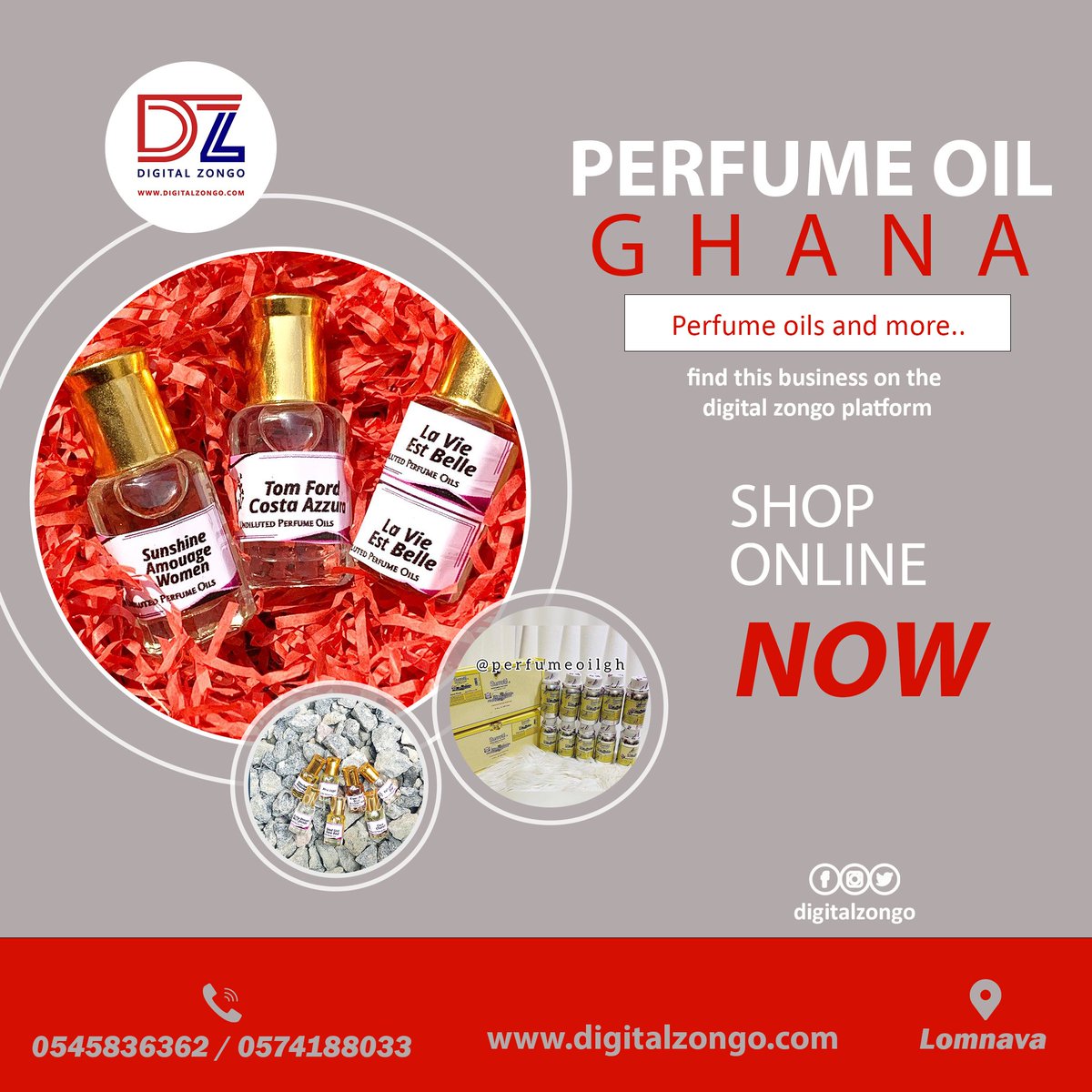 digitalzongo's tweet photo. Perfume oil Gh is a brand that sells perfume oils in wholesale and retail and other perfume oil accessories online.
They also help procure any brand of perfume oil.
They are listed on https://t.co/DCu6WEYoSx
#Kindlyshare
#Digitalzongo
#Zongoimpact
#Zonvationhub
#Perfumeoilsgh https://t.co/hzQXchnK9T