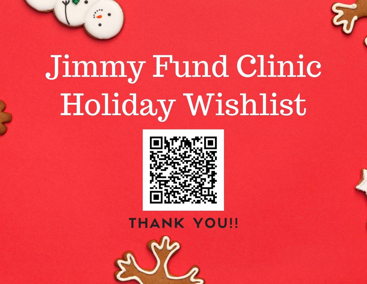 JFCactivities's tweet photo. As we prepare to celebrate the holidays, we need the generosity of our friends to bring in the joy to our @TheJimmyFund clinic♥️
Scan the QR code to help fill our toy closet for our patients &amp; their families throughout this holiday season. #bringinthejoy ♥️ https://t.co/TnnQ0rpTod