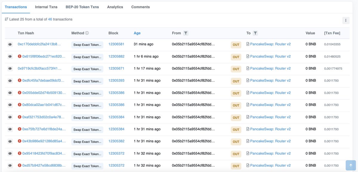 DinaProtocol's tweet image. We will give a solution as soon as possible, but please take a look at the following links and pictures first.
👇👇👇
bscscan.com/address/0x05B2…