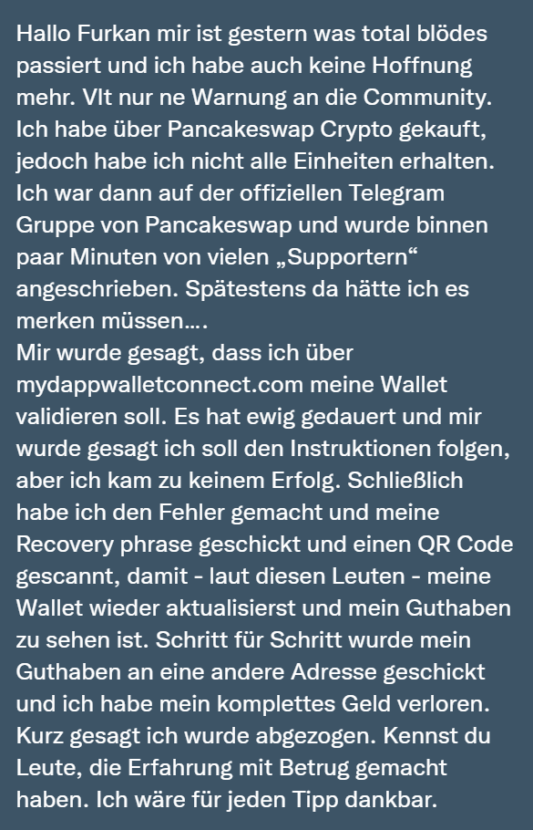 FurkanCCTV's tweet photo. ⚠️⚠️Bitte NIEMALS euren SEED / eure Private Keys rausgeben
Einer der ältesten Maschen, aber wahrscheinlich auch einer der erfolgreichsten. Teilt es gerne und weist auch eure Freunde &amp; Bekannten darauf hin. Vor allem für Neueinsteiger immer wieder eine Gefahr. https://t.co/3wfdioqVbY