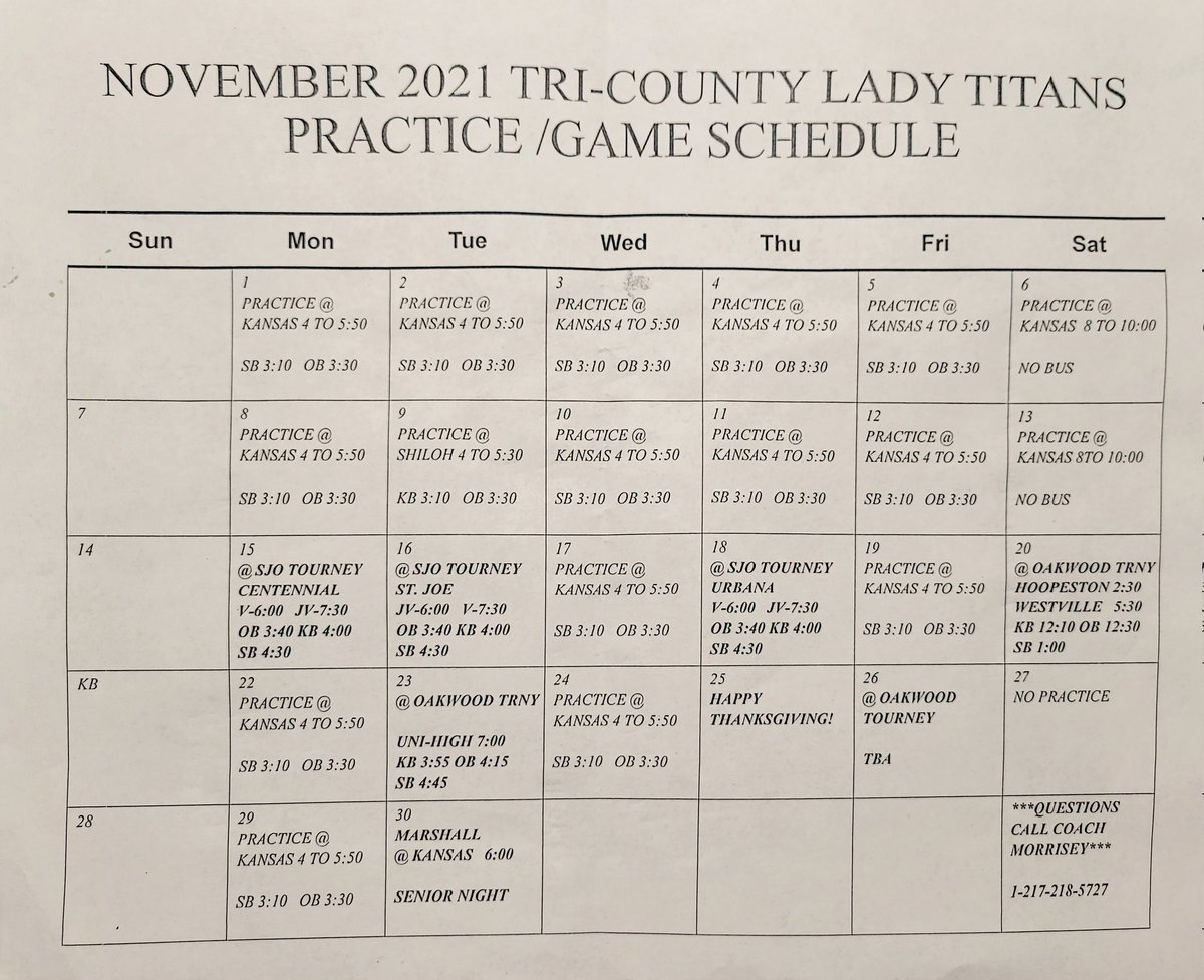 AmyHales10's tweet photo. Game schedule for November for the Tri-County Girl's High School basketball team.  Good luck, Lady Titans!!🏀💜🧡💙 https://t.co/4WjvAnYcMq