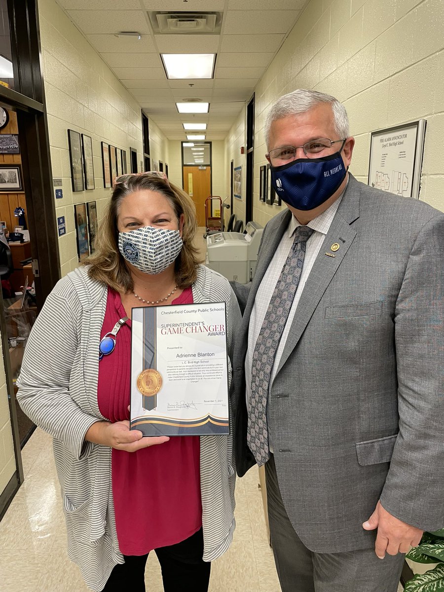 Thomas Taylor (@thomastayloredd) on Twitter photo So happy to make a stop at L.C. Bird High School to recognize <a href="/lcbirdprincipal/">Adrienne Blanton</a> as a Game Changer this month. Hard work and always going the extra mile for kids. One of #oneCCPS’s finest @ccpsinfo <a href="/DrD_CCPS/">Merv Daugherty</a> So happy to make a stop at L.C. Bird High School to recognize <a href="/lcbirdprincipal/">Adrienne Blanton</a> as a Game Changer this month. Hard work and always going the extra mile for kids. One of #oneCCPS’s finest @ccpsinfo <a href="/DrD_CCPS/">Merv Daugherty</a>