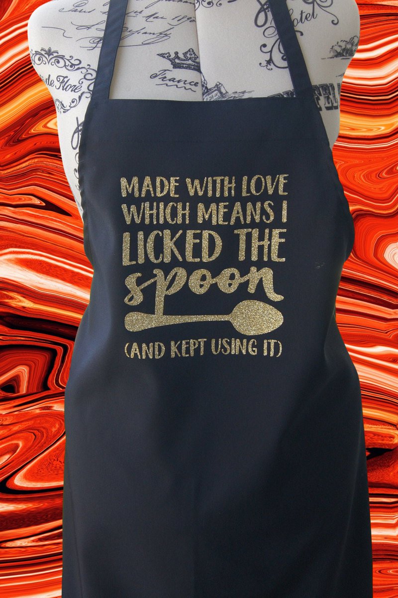 Excited to share the latest addition to my #etsy shop: Funny Apron for women / Made with Love Which Means I Licked The Spoon And Kept Using It. / Gifts etsy.me/3bxqyUv #black #gold #polyester #apronsforwomen #kitchenapron #bakerapron #kitchenfunnyapron #giftide