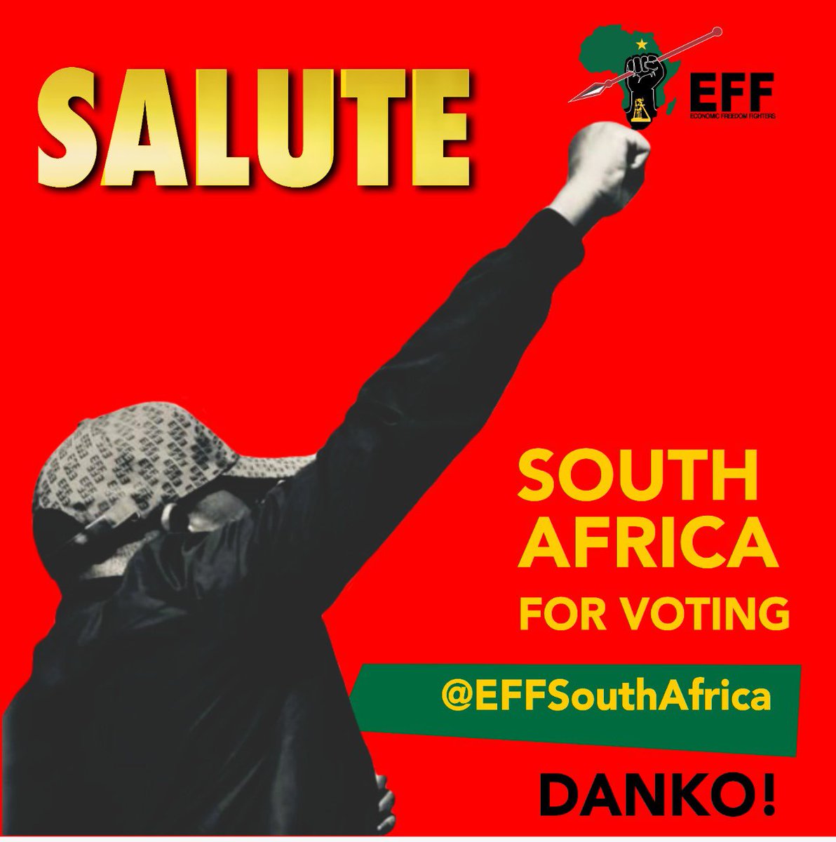 Julius_S_Malema's tweet photo. Siyabonga 🙏🏿🙌🏿🙏🏿, thank you very much the beautiful people of our motherland. Le gosasa, fighters, let's continue the good fight. #DANKO! https://t.co/1QAIIrZrRu