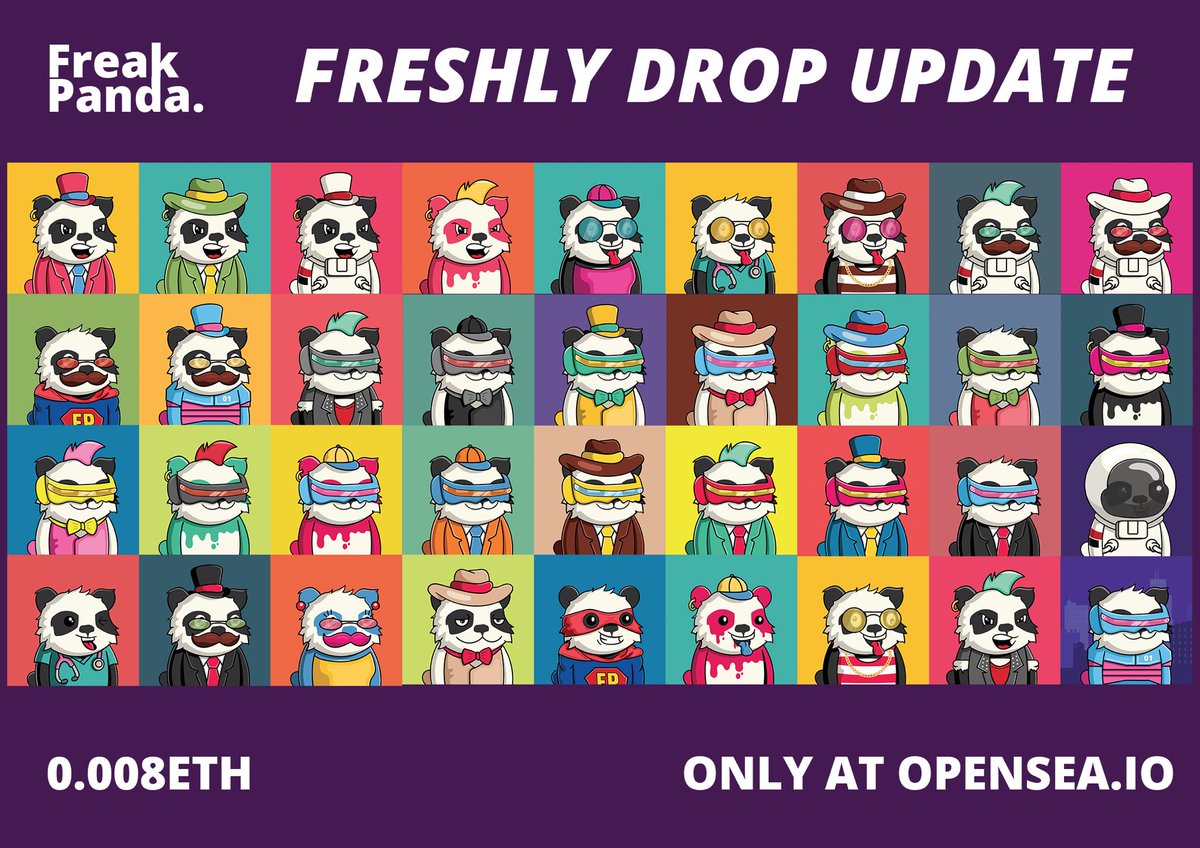 prapansyahh's tweet photo. New collection drop!🥶🚀
FREAKPANDA Collection on #Polygon blockchain 🐼
0.008 $eth Polygon 🔗

Adopt Panda will make you happy😆

Get here: https://t.co/PXRIDNn5K9

Join our Discord: https://t.co/uc5eDEUZYM
🚀only at opensea
#NFTdrop #NFTCommunity #nftcollector #NFTcollectibles https://t.co/HU52tzKs2W