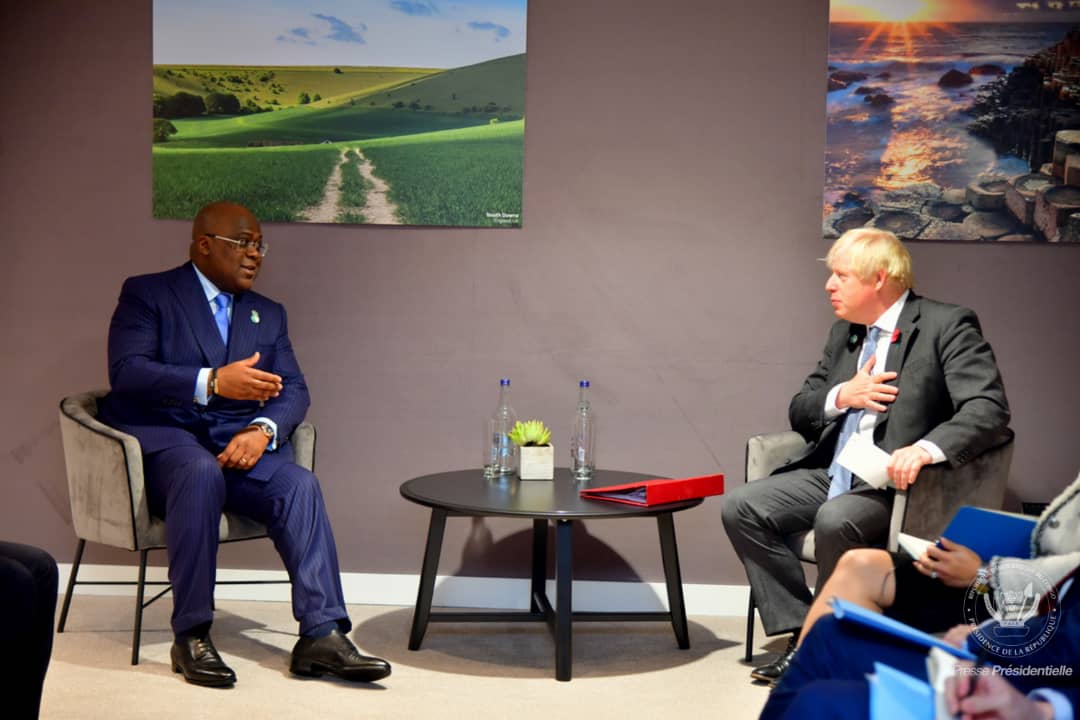 Presidence_RDC's tweet photo. #RDC #UK #COP26 02.11.2021/ #GLASGOW @BorisJohnson
@10DowningStreet
Le Président Félix-Antoine Tshisekedi Tshilombo et le Premier ministre Boris Johnson du Royaume-Uni ont eu une réunion de travail ce mardi 2 novembre en marge des travaux de la COP26 à Glasgow. https://t.co/3COmmRxCV7