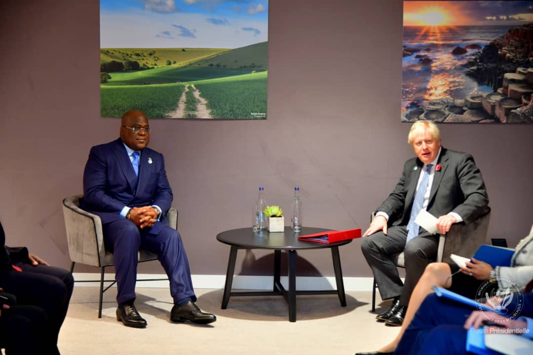 Presidence_RDC's tweet photo. #RDC #UK #COP26 02.11.2021/ #GLASGOW @BorisJohnson
@10DowningStreet
Le Président Félix-Antoine Tshisekedi Tshilombo et le Premier ministre Boris Johnson du Royaume-Uni ont eu une réunion de travail ce mardi 2 novembre en marge des travaux de la COP26 à Glasgow. https://t.co/3COmmRxCV7