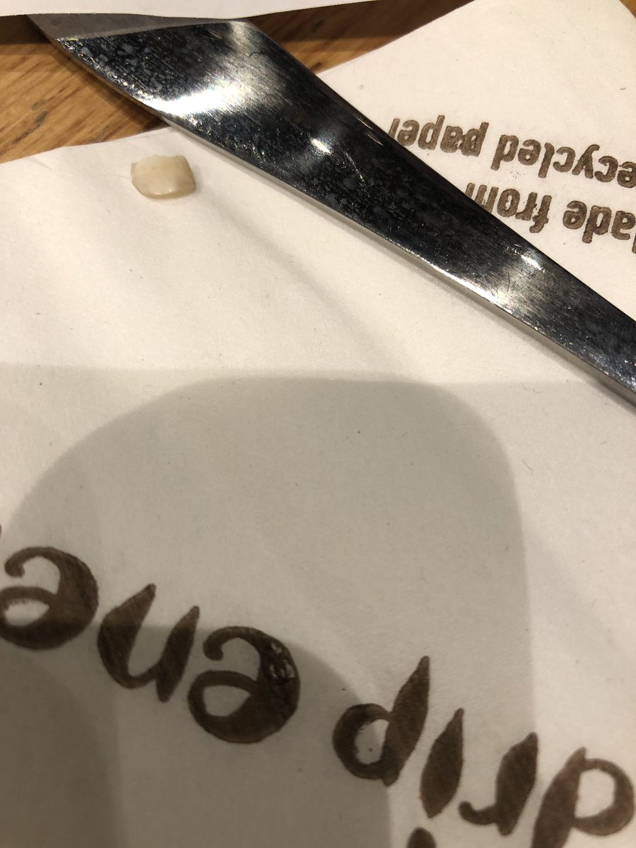 Sunday I visited <a href="/NandosUK/">Nando's</a> in Romford and was given napkin wrapped cutlery with a broken off fingernail inside it. I pointed this out to the waitress &amp; asked for fresh utensils which were supplied. However I was offered no compensation for this what so ever. #Gross #OffPutting