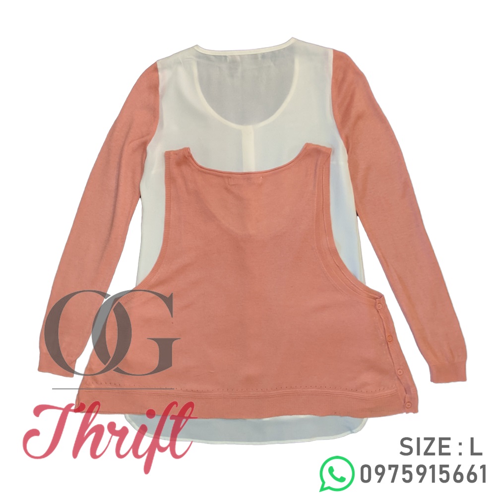 _OGThrift's tweet photo. When the setting permits a relaxed ensemble, choose a two in one top and cover up in this peach colour.  Master casual style in this two piece. K85. Keep it #OG. https://t.co/xjy4yOSnJV
