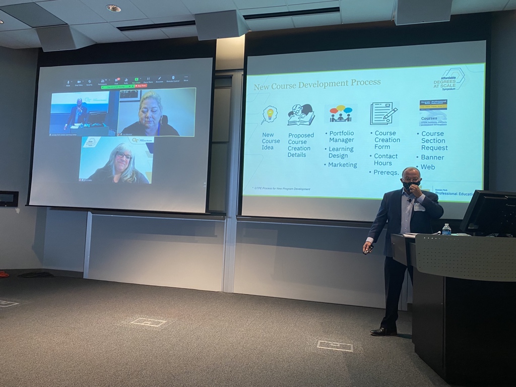 YakutGazi's tweet photo. One of the most sought-after conversations at the Affordable Degrees at Scale Symposium is market analysis and marketing. @GTProfEd and SUNY is partnering in this session this time around. Thanks Mont Rogers, Kim Scalzo, and Lisa Montiel. #DegreesAtScale https://t.co/HIhdxs3dYc