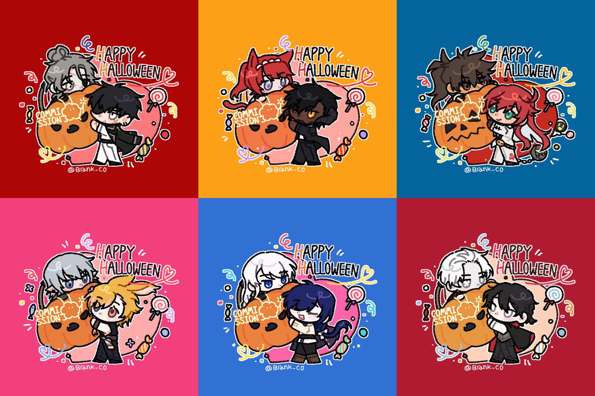 본계에서 1차 지인분들께 할로윈 고정틀 커미션을 받아 작업했었어요ฅᐢ..ᐢ₎♡