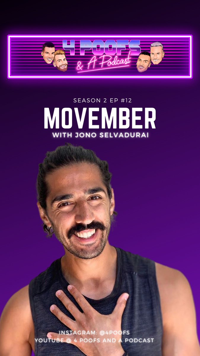 4poofs's tweet photo. This week marks the start of Movember and The Poofs are joined by advocate Jonno. Movember is a cause important to highlighting Men’s Health and encouraging conversation around key issues such as Mental Health and Prostate 
Cancer. 👇🏻
https://t.co/VN9DYx0gtz https://t.co/1dJizAt8Lu