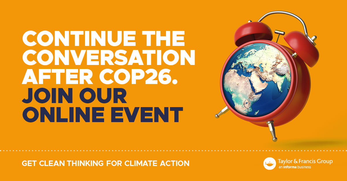 tandfonline's tweet photo. Making an impact with climate research 🌍☀

Register for our virtual event &amp; learn how research is powering climate action 💪🏻

16 November 2pm GMT 🇬🇧 | 10am EST 🇺🇸

👉🏽 https://t.co/P8Slf4PyPZ

#GetCleanThinking https://t.co/s1LFcV4r42