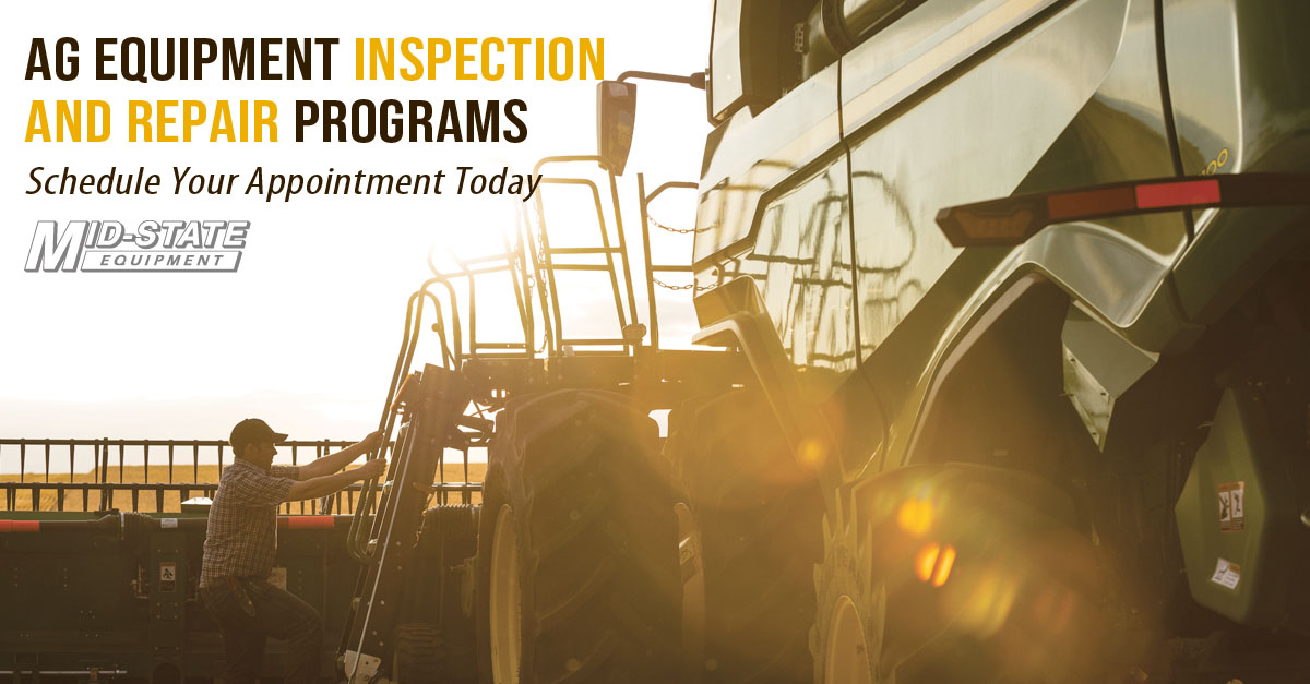 MidStateEquip's tweet image. Prepare for the upcoming season with ag equipment inspection and repair programs! Schedule your appointment today with one of our factory-trained staff. Find more information at bit.ly/36xNIqy