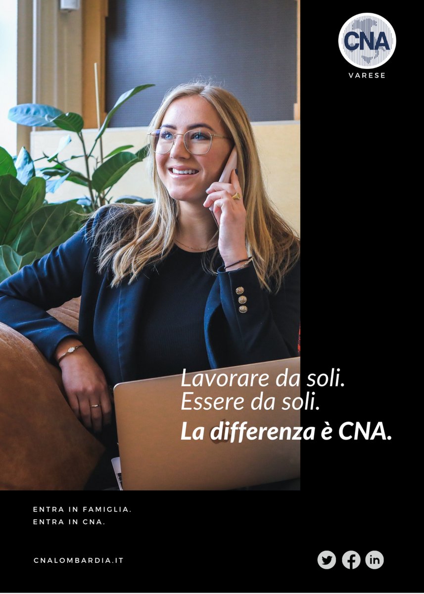CnaVarese's tweet photo. Lavorare da soli VS essere da soli. La differenza è CNA.
👥 Siamo un’associazione di imprenditrici e imprenditori. Da oltre sessant’anni lavoriamo per dare voce alla tua voce, rappresentando i tuoi interessi sui tavoli istituzionali e molto altro.

#entrainfamiglia https://t.co/rr1Fr91n9M