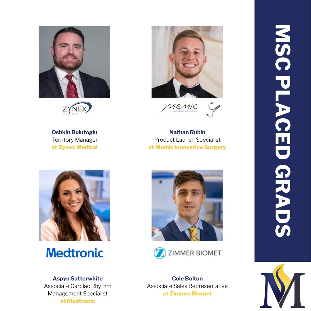 medsalesMSC's tweet photo. Congratulations to our newly hired MSC graduates in the medical sales field. We look forward to watching your successes. #MSCAlumni #MedSalesRep #MedicalDevice #Sales https://t.co/41YDkPgAP7