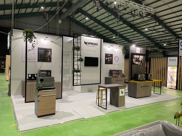 overandabove68's tweet photo. It’s so great to be back installing Stands at live Events again. Wishing Nespresso a very successful Show @CATEX2021. #NESPRESSO #CATEXRETURNS #CATEXEXHIBITION https://t.co/DR85sl37Jz
