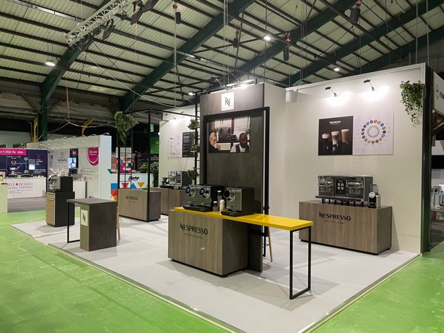 overandabove68's tweet photo. It’s so great to be back installing Stands at live Events again. Wishing Nespresso a very successful Show @CATEX2021. #NESPRESSO #CATEXRETURNS #CATEXEXHIBITION https://t.co/DR85sl37Jz
