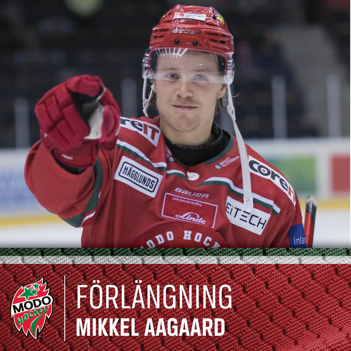 🇩🇰 FÖRLÄNGT!

Mikkel Aagaard har signerat ett nytt avtal som sträcker sig till våren 2024.

👉 "Det finns ett fokus och en målmedvetenhet här och jag vill vara med om att spela upp MoDo till SHL", säger forwarden.

🔗 modohockey.se/artikel/j2xnak…

#modose