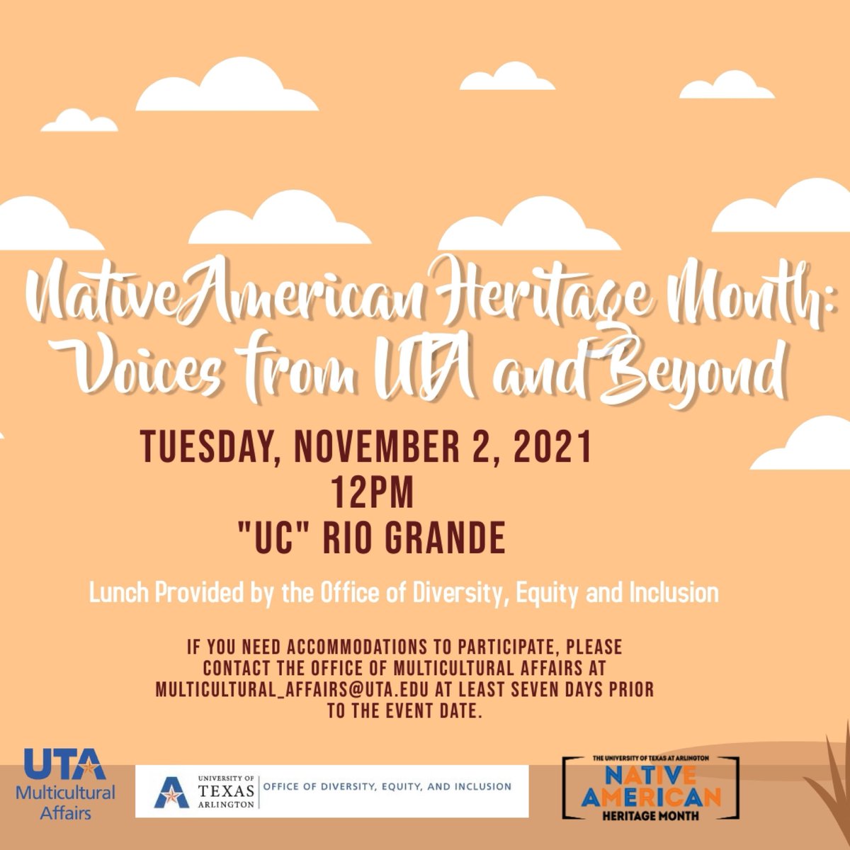 utaisec's tweet photo. Join us today as we hear about UTA  perspectives on Native American heritage month and what they believe is important for non-Natives to know about the cultures, histories, present-day concerns, and contributions of Native people. Lunch will be provided https://t.co/fK7n1EonVq