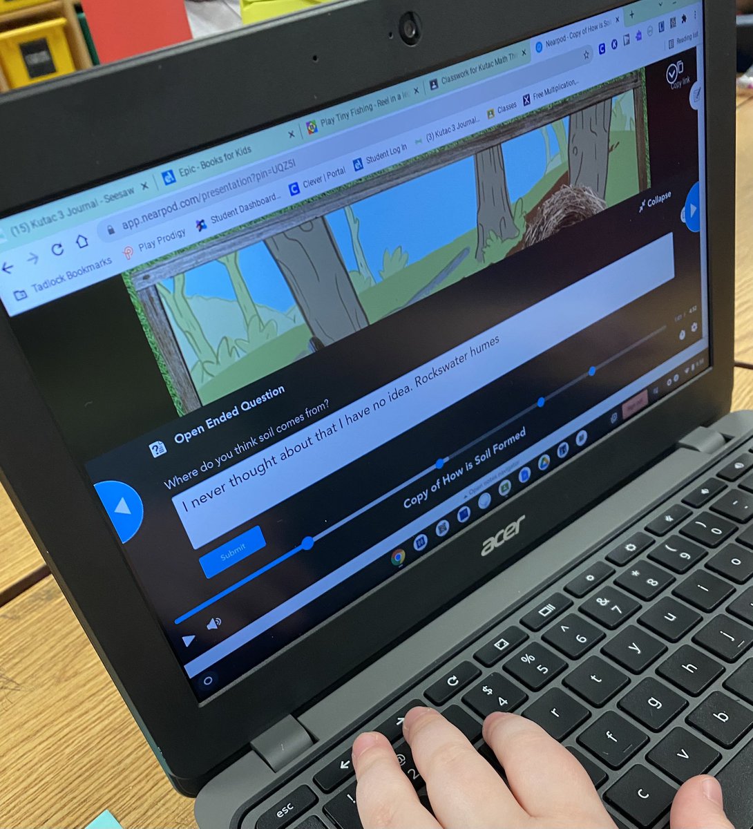KutacTonya's tweet photo. Learning about soil formation is more engaging with @nearpod! #tadlocklearns @TadlockElem #FISDelemscience https://t.co/sEX3x5uYVK