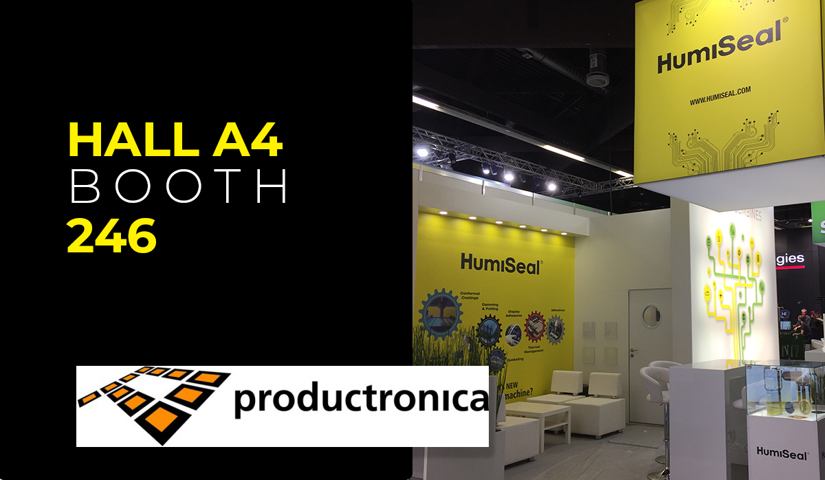 HumiSeal's tweet photo. 📣We are glad to be back at #productronica 2021, on November 16-19, in Munich, Germany 🇩🇪
👉Visit the #HumiSeal team located in Hall A4 Booth 246 to learn more about #ConformalCoatings and #ElectronicProtection https://t.co/Gl0UYo3S4t
