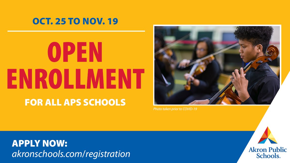 akronschools's tweet photo. NEW THIS YEAR! Limited open enrollment period for ALL APS schools and specialty programs ends Nov. 19: https://t.co/loxAXZtL4W https://t.co/9pB5pBi8tA
