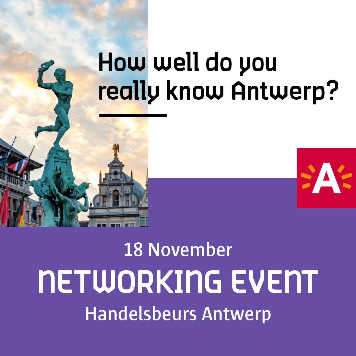 How well do you know Antwerp? 
Visit Antwerpen organizes an unique networking event on 18 November for German, Dutch, French &amp; Belgian travel professionals. Discover the city within 7 themes during a FAM trip and register via zfrmz.eu/kIoTS0HR2lY4tJ…
#flanderntrade #visitantwerp