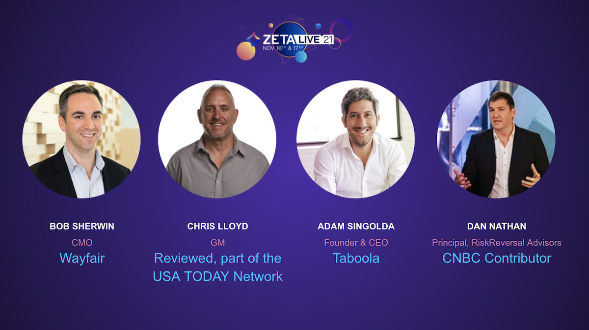 AdamSingolda's tweet photo. Excited to be joining Bob Sherwin (@Wayfair), Chris Lloyd (@reviewed) and Dan Nathan (@RiskReversal) at #ZetaLive on Nov 16! We'll talk commerce, publishers, advertisers and more. | https://t.co/7L14NuIYko #YouMayLike @taboola https://t.co/dkA1Dmw8kv