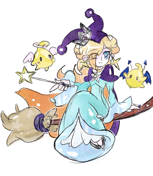 #ロゼッタ #チコ #らくがき #イラスト
#Rosetta #Rosalina #Luma 
 #マリオ #SuperMario  #ハロウィン  #ハロウィン2021  #halloween2021   #Halloween  魔女ver2 