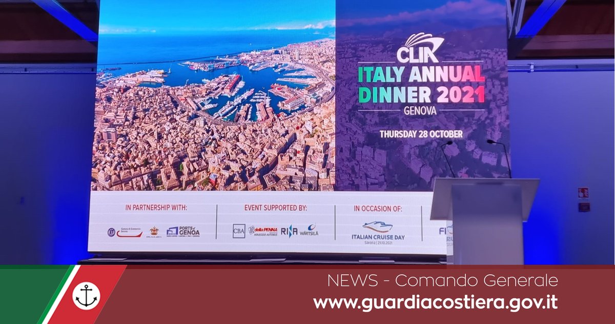 guardiacostiera's tweet photo. Pubblicata una nuova notizia dal #ComandoGenerale sul sito istituzionale della #GuardiaCostiera dal titolo: Premiato l’ Ammiraglio Giardino dalla Cruise Lines International Association (CLIA)
Link: https://t.co/r4fAX72NLk https://t.co/8fQGyFPD3s