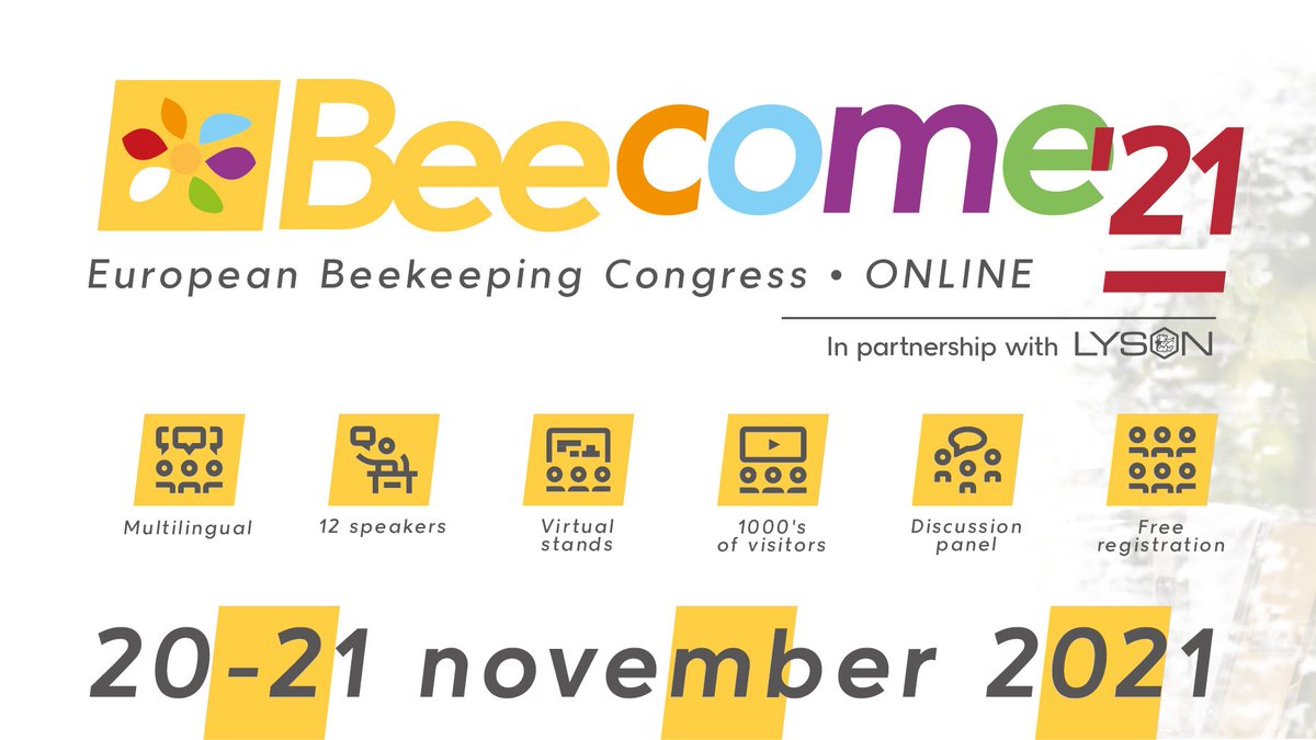 apimondia's tweet photo. The Online European Beekeeping Congress #BEECOME is one of the biggest events of the European beekeeping industry. 

More details and registration:
https://t.co/CpMpIboBcb https://t.co/8p4r7gOTq6