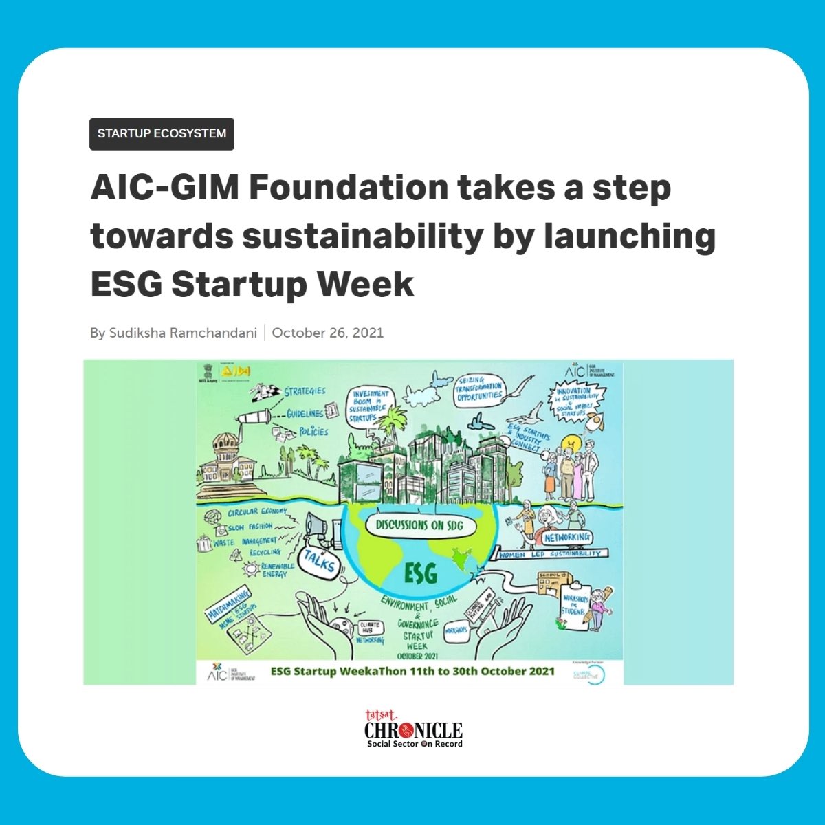 aicgim's tweet photo. We at @aicgim are overwhelmed by the media coverage received for #ESGStartupWeekGoa #ClimathonPanaji. Here are few snippets from different coverages by leading print and digital media.
Access the YourStory Media article- https://t.co/PbHskkD9dT
#BuildingABetterStartupEcosystem https://t.co/5MT7VyaBn8