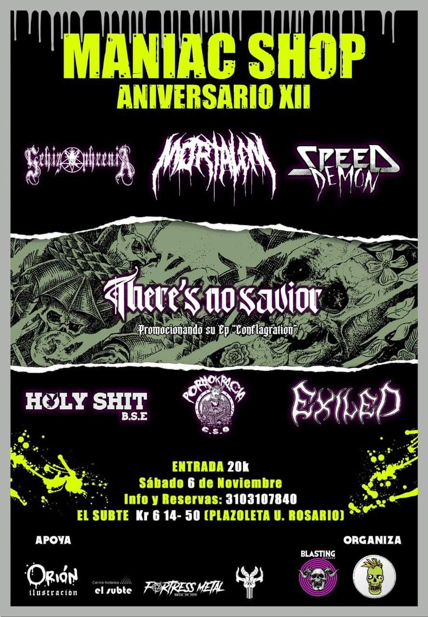 MORTALEM2's tweet photo. MALDITOS ENFERMOS.!!
El sábado 6 de noviembre estaremos celebrando el aniversario No. XII de nuestros amigos @ManiacShop3 con un cartel para todos los gustos.!
Tendremos un show especial continuando con la promoción de nuestro más reciente álbum #EXTERMINIVM
Info. 310-3107840 https://t.co/rUtof4dCI6