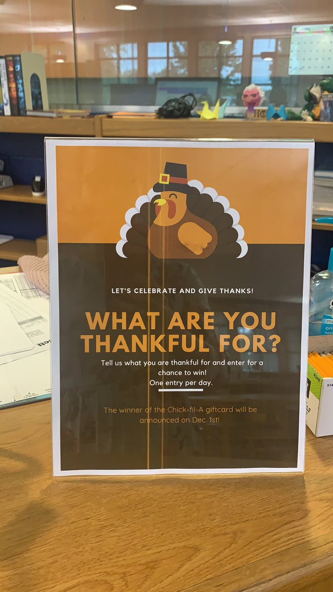 Congrats to Jordyn W.,the winner of our October library contest! Make sure you enter our November contest. A Chick-fil-A gift card is up for grabs! #wearethankful #weareblackman