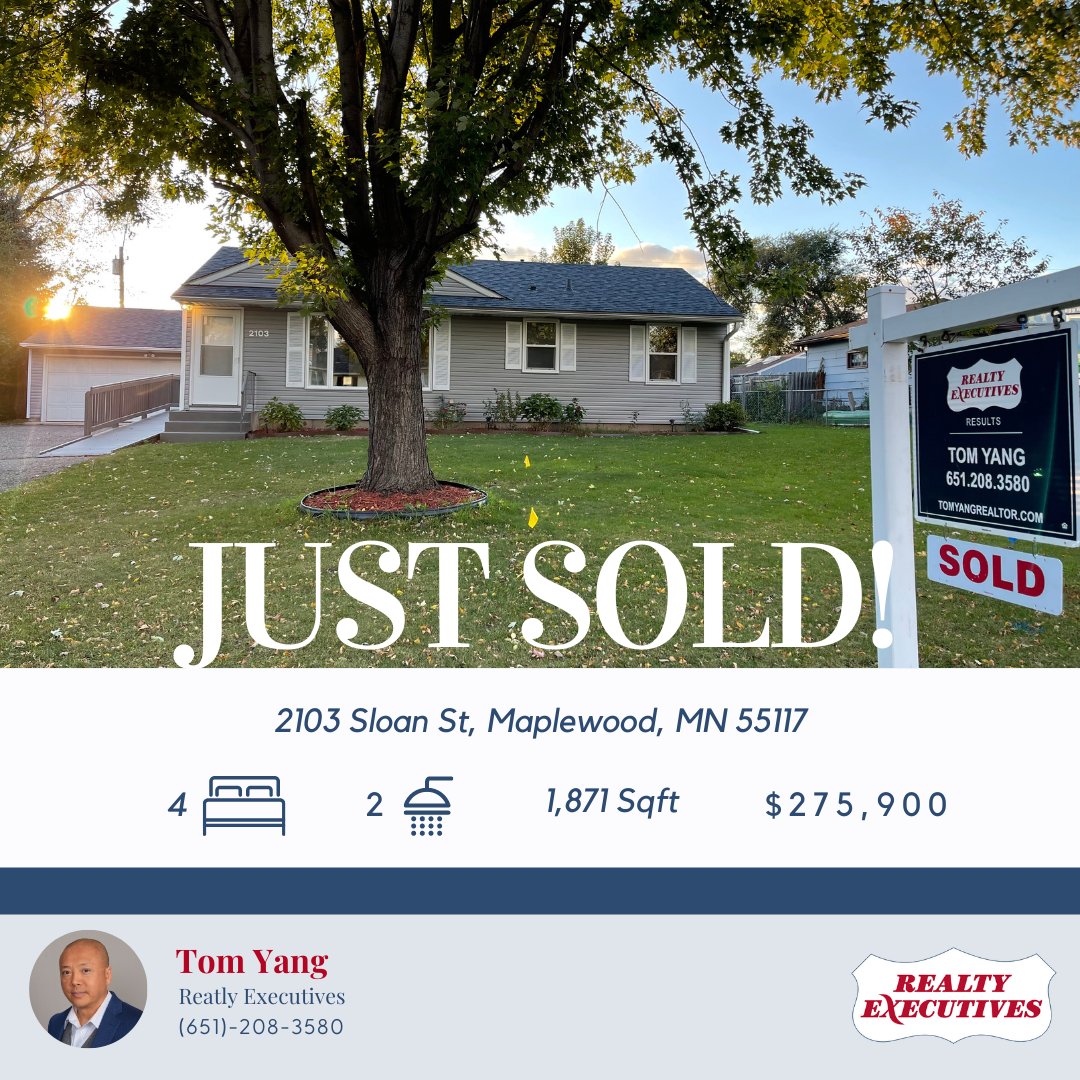 tomyangrealtor's tweet photo. 🚨 Alert! This charming home is now sold! Let's congratulate my sellers!

#realtyexecutive #realtyexecutiveintegrity
#realtyexecutivesaintpaul #realtorboss #realtorspotlight #realtorgoals #twincitiesrealtor #mnrealtors #happyrealtor #realtordad #realtordadsells https://t.co/D0M6C5W7xs